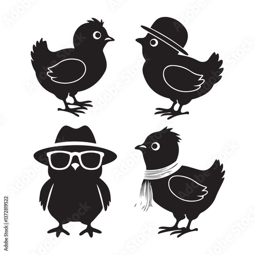  vector set of  chicks