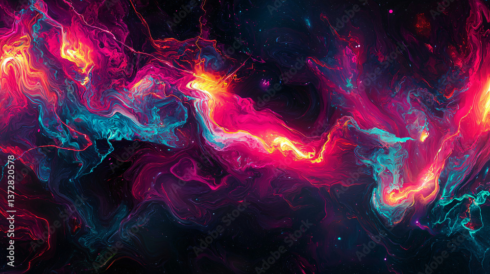 Obraz premium Vibrant and colorful background with abstract patterns creating a dynamic and energetic visual experience for artistic use.