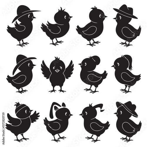 vector set of  chicks