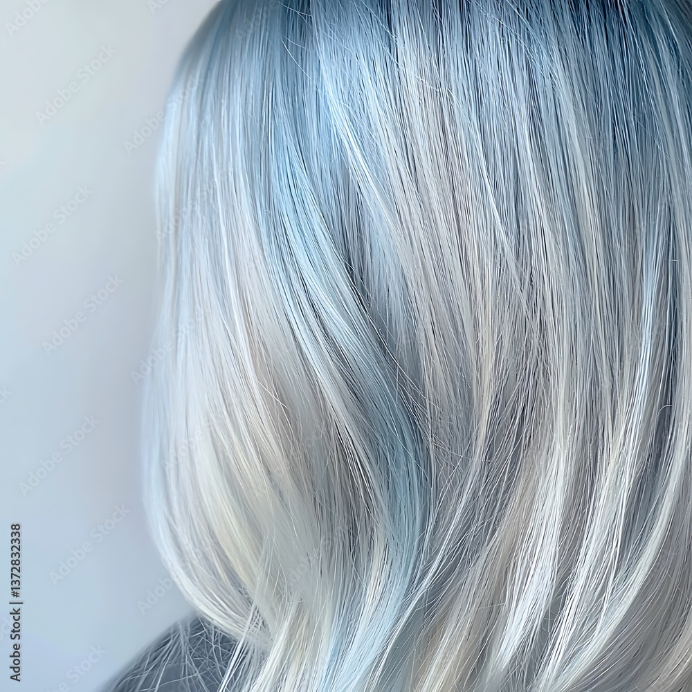 Naklejka premium A woman with long, light blue hair