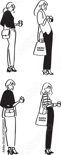 A woman line draw illustrator