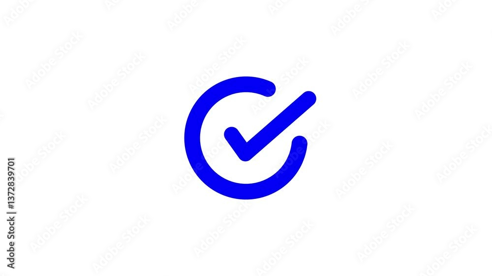 Check mark icon animated on white background in 4k motion. Check mark icon animated on white background in 4k motion.