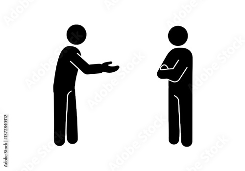 Conflict Resolution Dialogue Figures Silhouette Vector