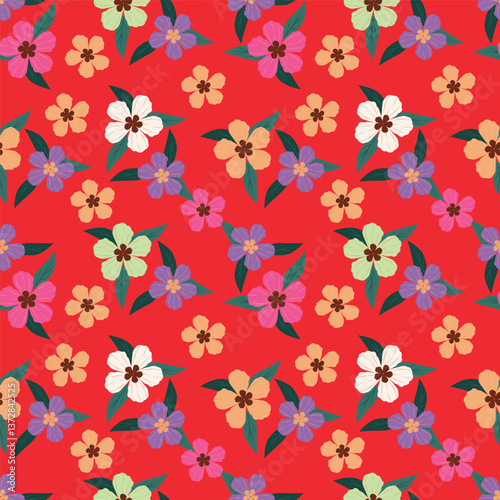 Wallpaper Mural seamless pattern hibiscus flower. Modern design for gift paper, fabric, wallpaper and others Torontodigital.ca