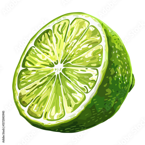 lime slice isolated