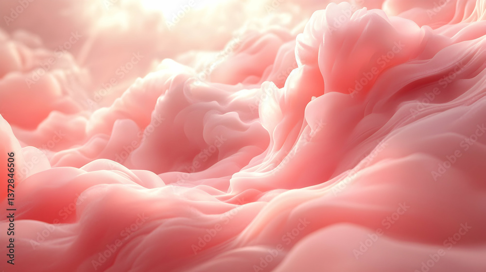 Abstract image features smooth flowing forms in soft pink cream creating dreamy ethereal serene calming visual ex Abstract image features smooth flowing forms in soft pink cream creating dreamy ethereal serene calming visual ex