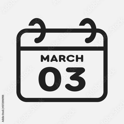 Icon page calendar day - 3 March