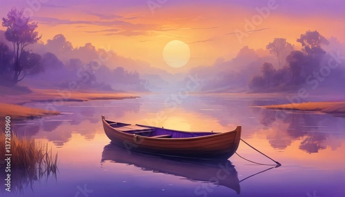 sunset on the lake