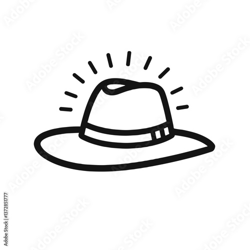 Stylish sunhat icon on transparent background