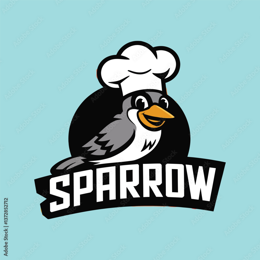 Fototapeta premium Sparrow mascot logo, sparrow typography, sparrow logo