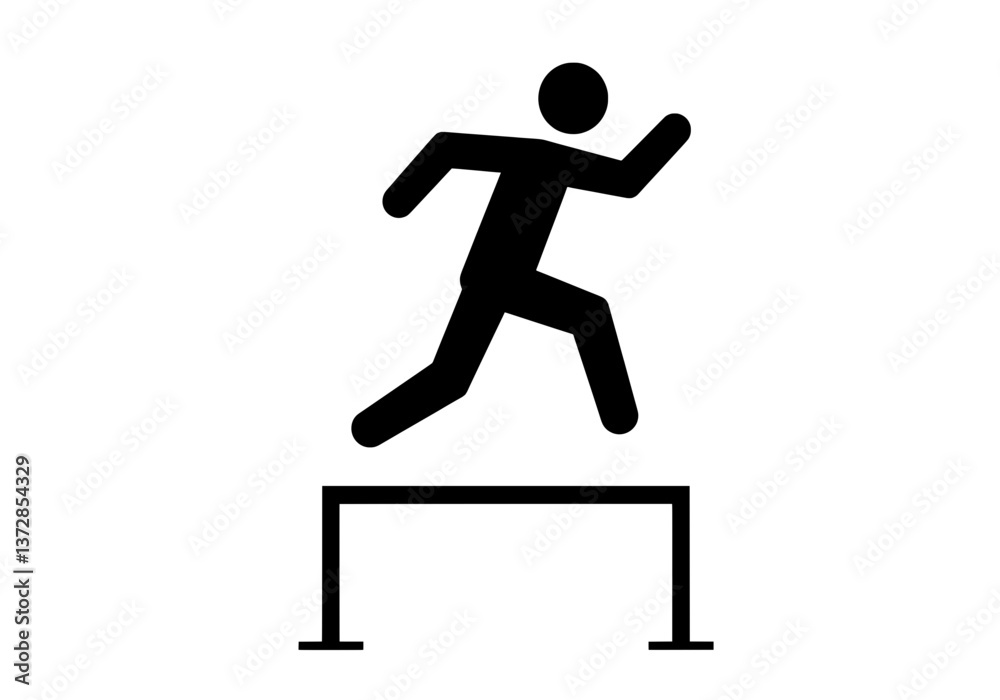 Overcoming Obstacles Hurdle Jump Icon Vector Overcoming Obstacles Hurdle Jump Icon Vector