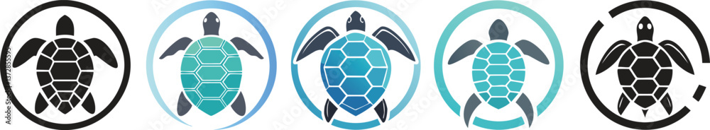 Obraz premium Turtle logo set