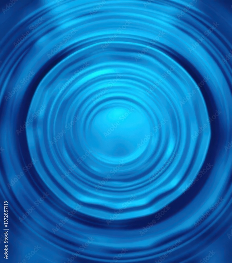 Abstract concentric circles of water ripples, calming blue hues, still, splash, vibrant colors Abstract concentric circles of water ripples, calming blue hues, still, splash, vibrant colors
