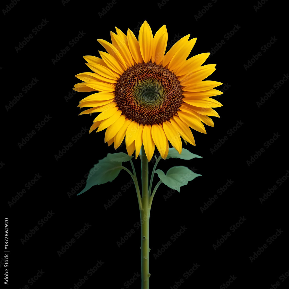 Obraz premium sunflower isolated on black