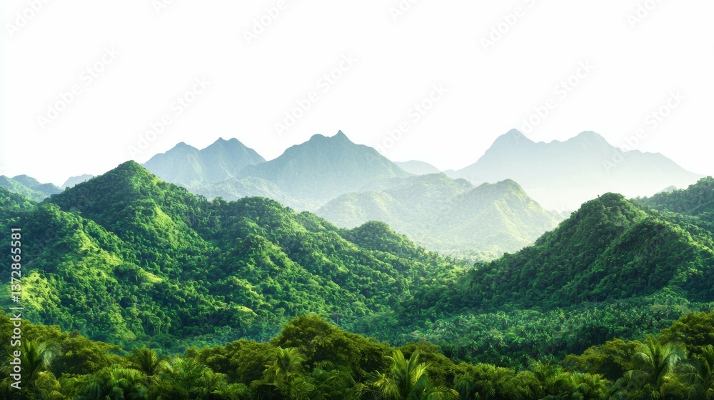Fototapeta premium Exploring lush green mountains nature landscape photography tropical environment serene viewpoint
