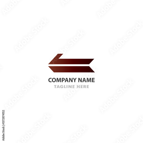 Modern, minimalist logo design.  Double-arrow graphic, dark burgundy color.  Great for companies needing a strong, sophisticated visual identity