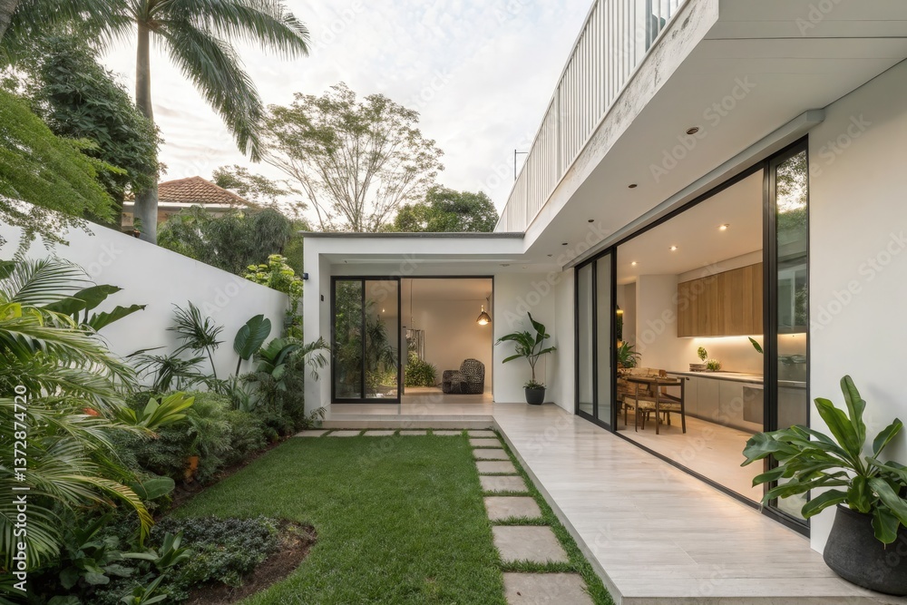 Modern Garden Design With Open Living Space in Urban Setting Generative AI Modern Garden Design With Open Living Space in Urban Setting Generative AI