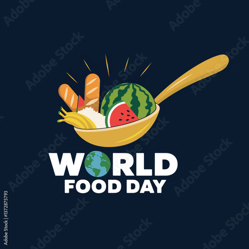 world food day art design with child