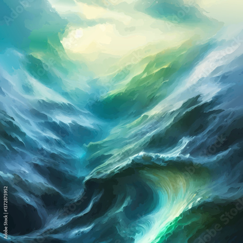 ocean wave background vector illustration