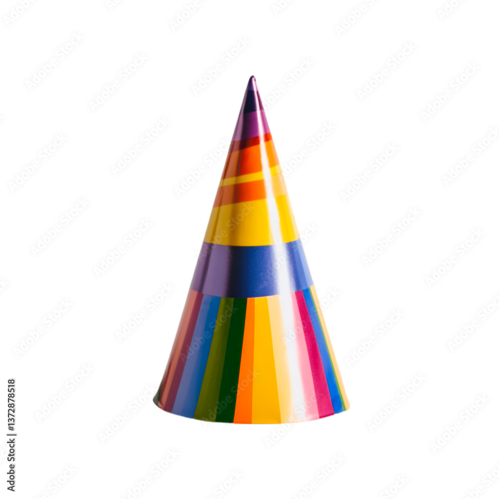 Colorful Party Hat Festive Celebration Rainbow Cone, Colorful Party Hat Festive Celebration Rainbow Cone,