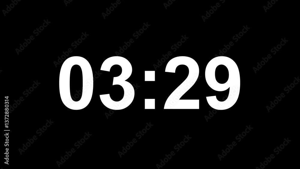 Countdown 9 Seconds White In Black Background Countdown 9 Seconds White In Black Background