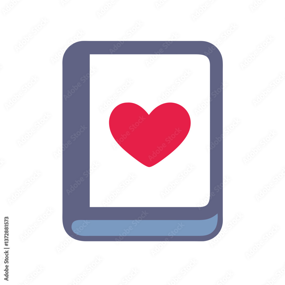 Baby Photo Album Icon with Heart Illustration Baby Photo Album Icon with Heart Illustration