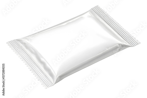 Clean unbranded sachet mockup for food or cosmetic product.