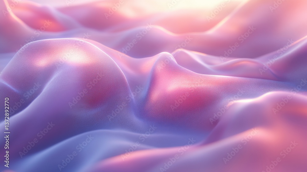 Obraz premium Dreamy Abstract Fabric Waves in Soft Pastel Colors and Smooth Texture