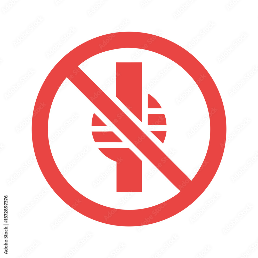 Red circle symbols indicate prohibited actions, warning of no parking, smoking, or entry Red circle symbols indicate prohibited actions, warning of no parking, smoking, or entry