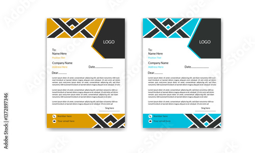 Modern Creative & Clean, minimalist business style letterhead bundle of your corporate project design.set to print with vector & illustration. corporate letterhead  color variation bundle
