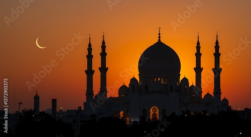 silhouette of mosque in istanbul