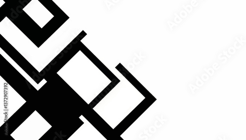 Geometric black and white pattern creates a striking visual effect on a plain background