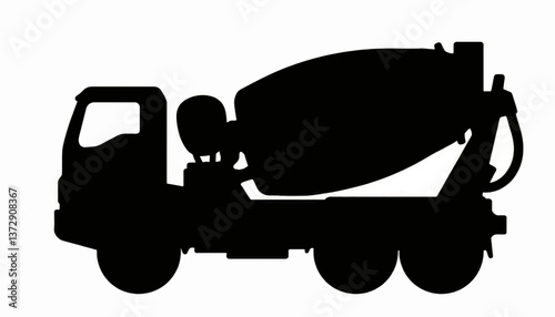 Concrete mixer truck at a construction site preparing for a new building project during the day