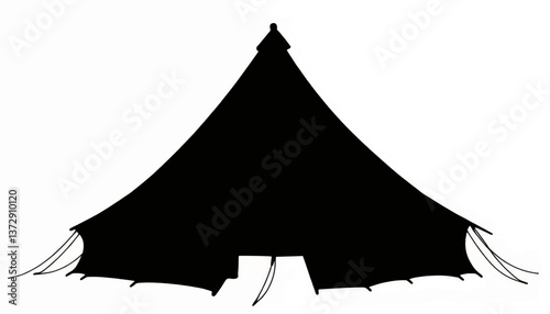 Large black tent set against a white background for outdoor events and gatherings