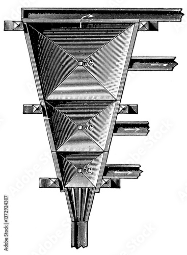 Obraz na plátně The conical vanner with a top view to demonstrate its design and operation