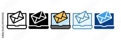Laptop Icon Set Multiple Style Collection