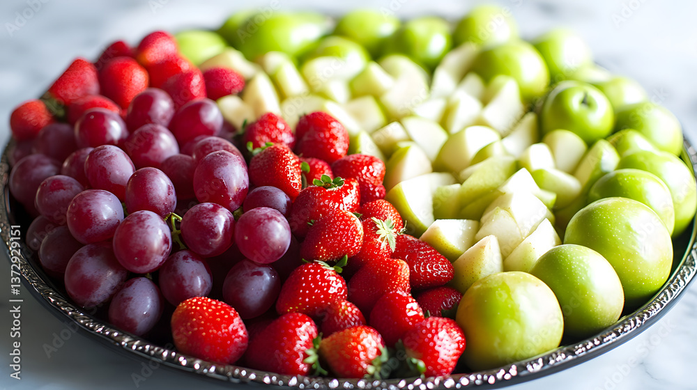 A bright and colorful fruit platter with an assortment of fresh citrus slices such as oranges, lemons, and grapefruits, mixed with juicy blueberries, strawberries, and blackberries arranged elegantly A bright and colorful fruit platter with an assortment of fresh citrus slices such as oranges, lemons, and grapefruits, mixed with juicy blueberries, strawberries, and blackberries arranged elegantly