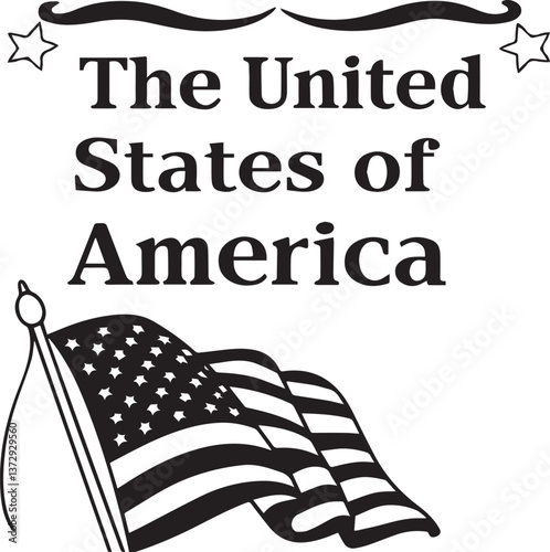 Vector illustration of American flag and checkered flag design with symbols for celebration and business