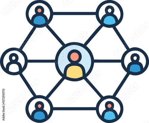 Connected People Icon – Symbolizing Networking & Collaboration
