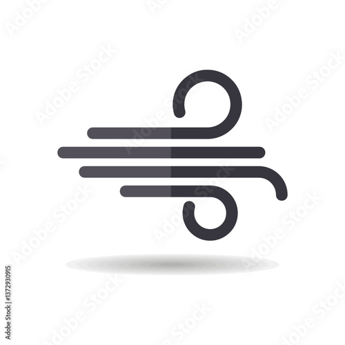 High wind vector flat icon. Weather sign