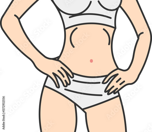 beautiful fit woman body with slim waist