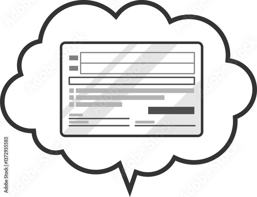 吹き出しの中に健康保険被保険者証（保険証）のイラスト　ベクター　アイコン
