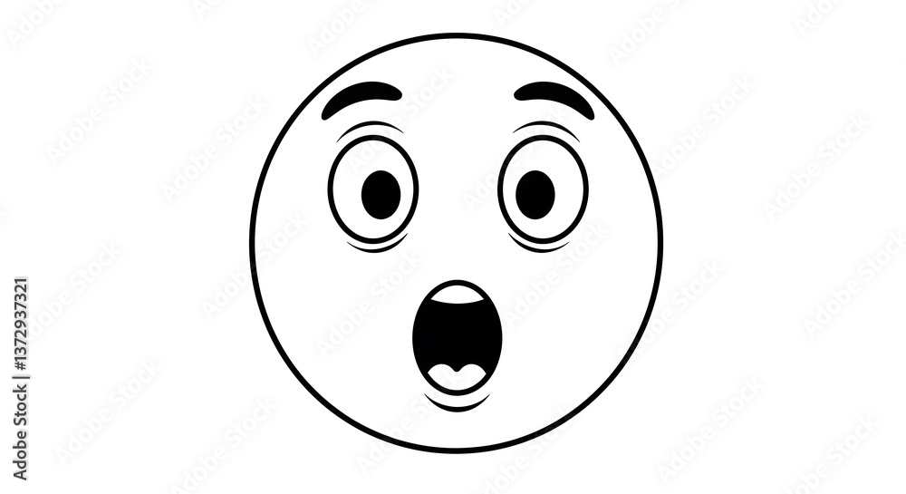 Fototapeta premium Surprised Emoji Simple Design