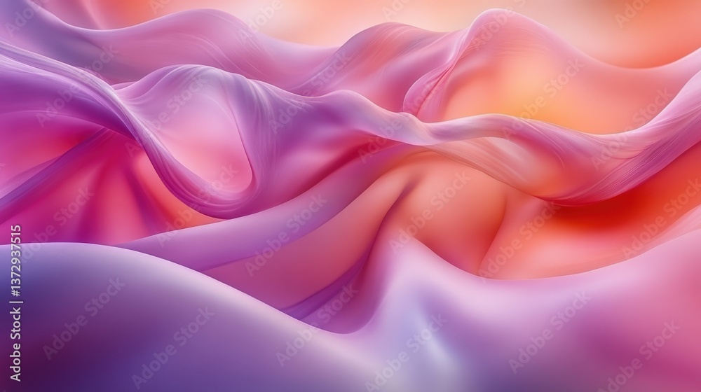 Fototapeta premium Colorful Abstract Waves of Soft Fabric in Gradient Hues