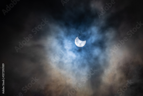 Partial solar eclipse in Galicia, Spain