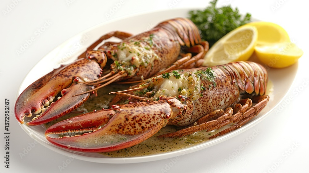a serving of freshly caught lobster cooked to perfection a serving of freshly caught lobster cooked to perfection