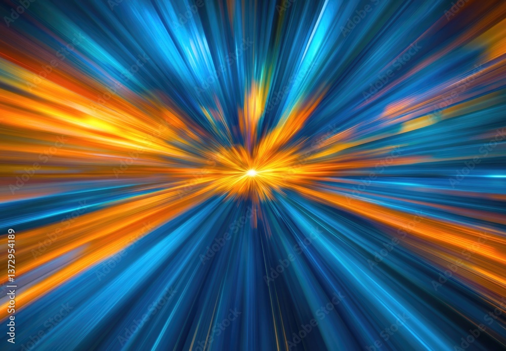 Dynamic burst of colors with vibrant blues and warm oranges creating an energetic visual effect Dynamic burst of colors with vibrant blues and warm oranges creating an energetic visual effect