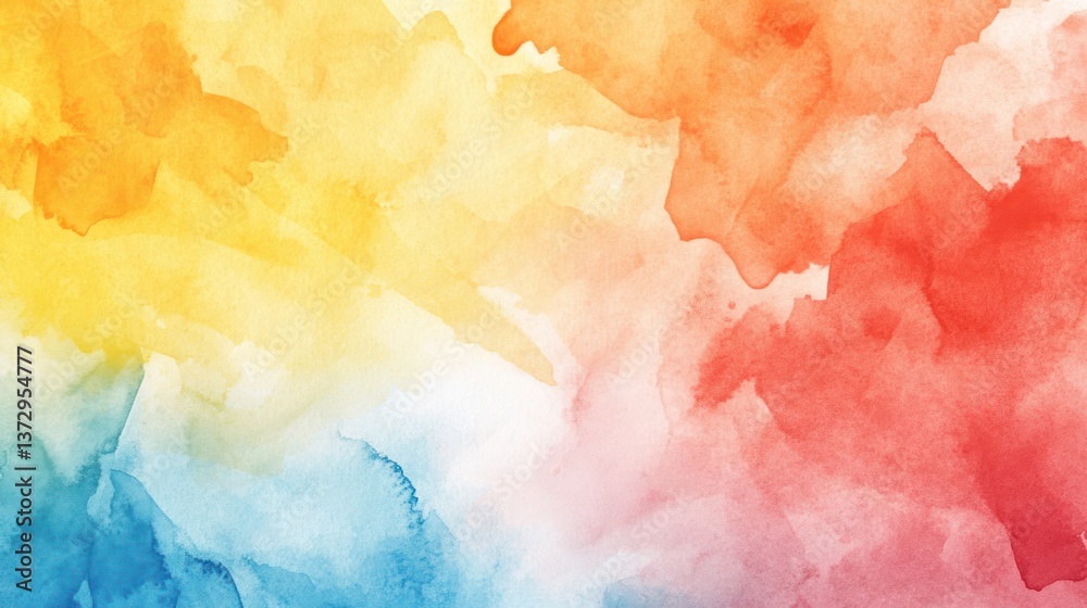Obraz premium Colorful watercolor washes blend and create a beautiful background design