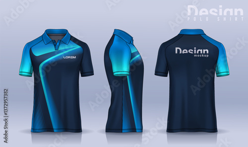 t-shirt polo templates design. uniform front and back view.
