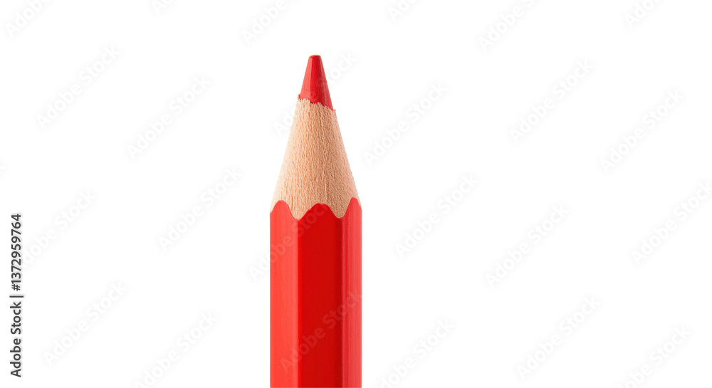 Isolated Red Colored Pencil Tip Isolated Red Colored Pencil Tip